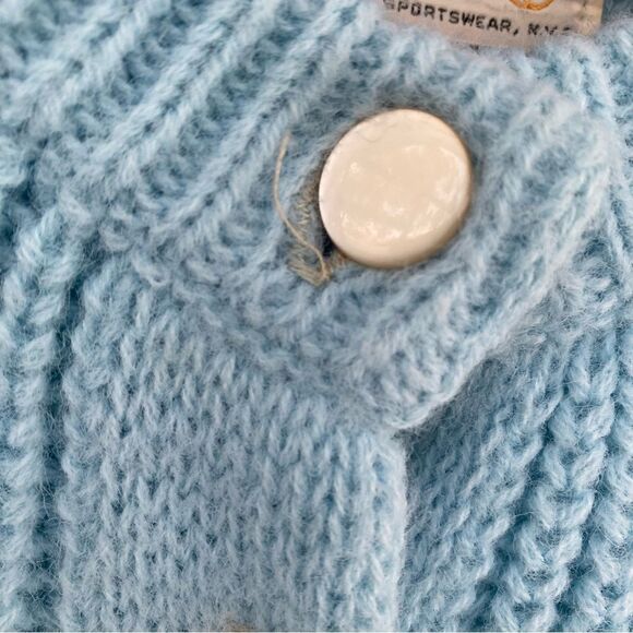 Vintage Boepple Women's Cardigan Sweater M Light Blue Knit - Picture 12 of 13
